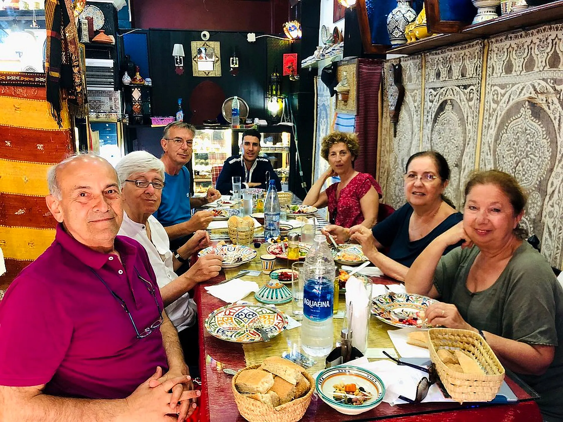 Guests sharing a traditional Moroccan lunch