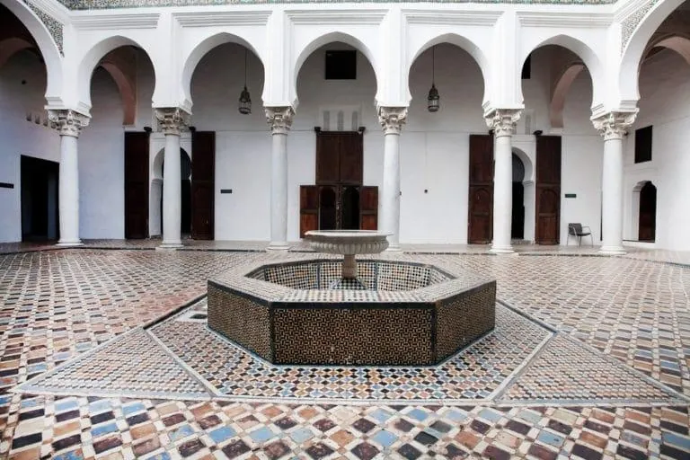 The arcaded courtyard and fountain of the Kasbah Museum
