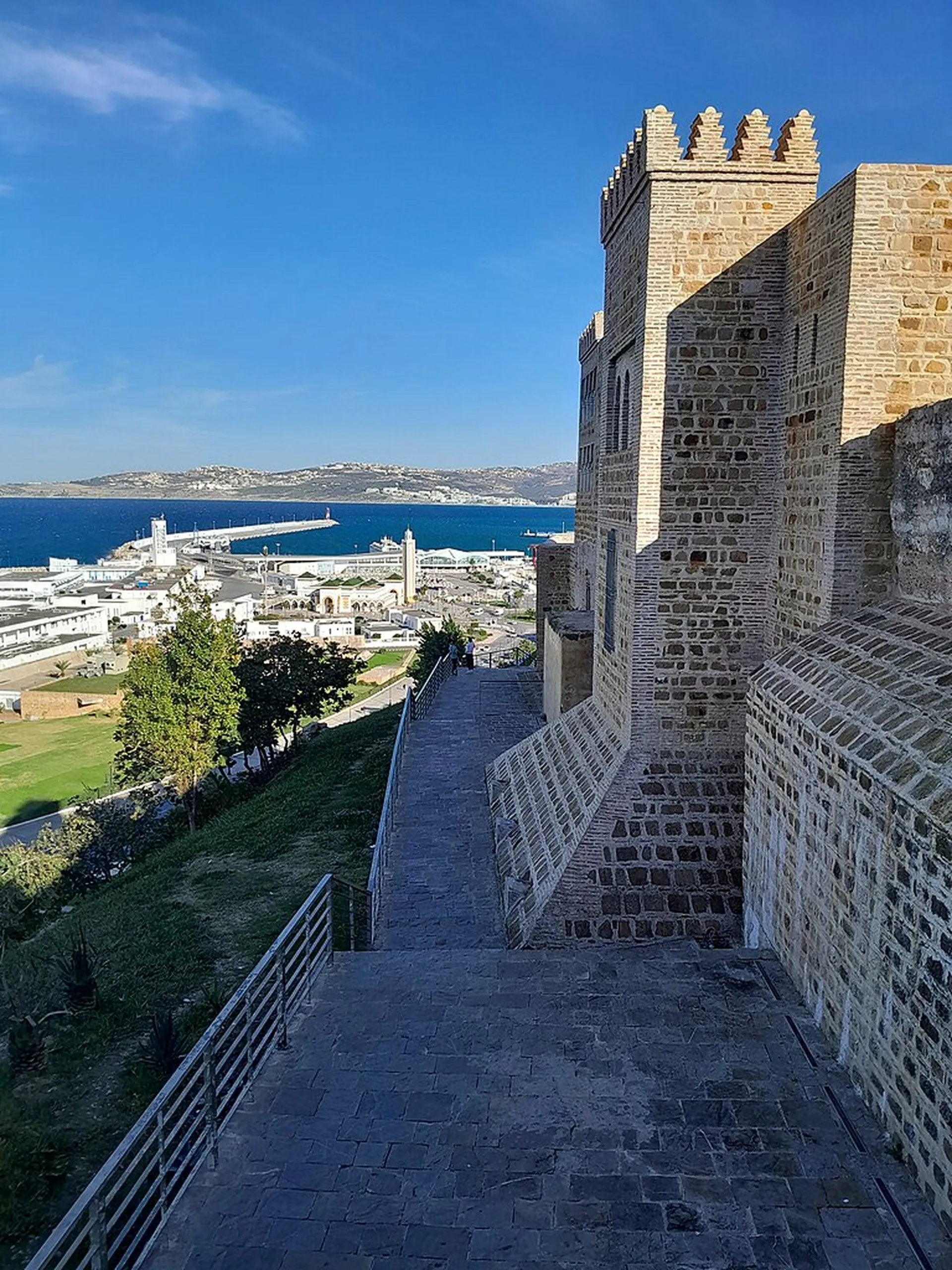 The Kasbah walls above the port and the Strait