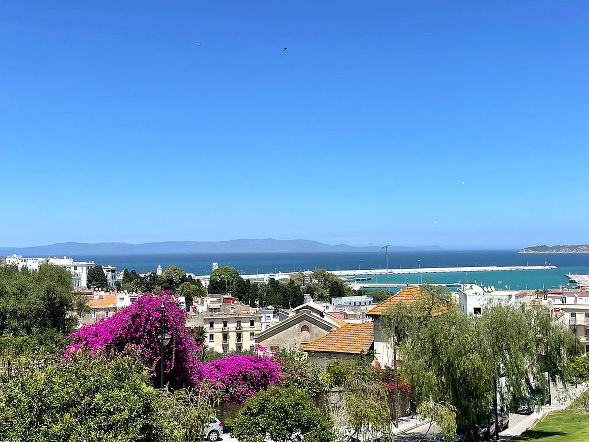 View over Tangier Bay, with Spain on the horizon